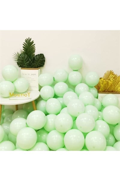 Yeşil Makaron Balon 10 Adet 30 Cm Pastel Rengi Parti Balonu Soft Renk Doğum Günü Partisi Konsepti