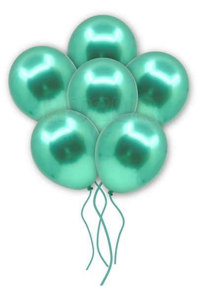 Yeşil Renkli Krom Balon 10 Adet 30 Cm Çok Parlak Canlı Parti Safari Hayvanları Doğum Günü Balonu