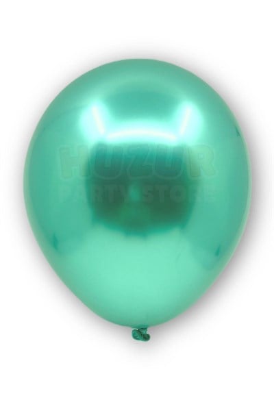 Yeşil Renkli Krom Balon 10 Adet 30 Cm Çok Parlak Canlı Parti Safari Hayvanları Doğum Günü Balonu