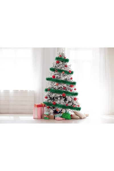 Yeşil Yılbaşı Garland Doğum Günü Simi Çam Ağacı Süsü 200x7 Cm Boyuna Boyna Asılan Süsleme Sim