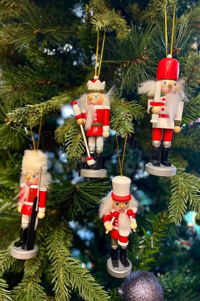 Yılbaşı Ağacına Asılan Fındıkkıran 4lü 13 Cm Kurşun Asker Nutcracker Yılbaşı Yeni Yıl Dekoru