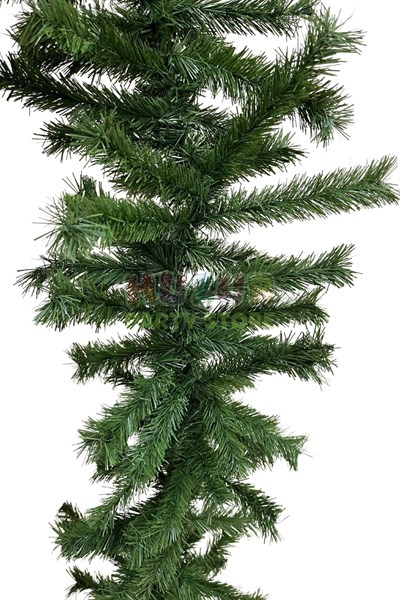 Yılbaşı Yeşil Garland 240 Cm 175 Gür Dallı Yeni Yıl Süsü Kapı Merdiven Şömine Kolon Branda Süsleme