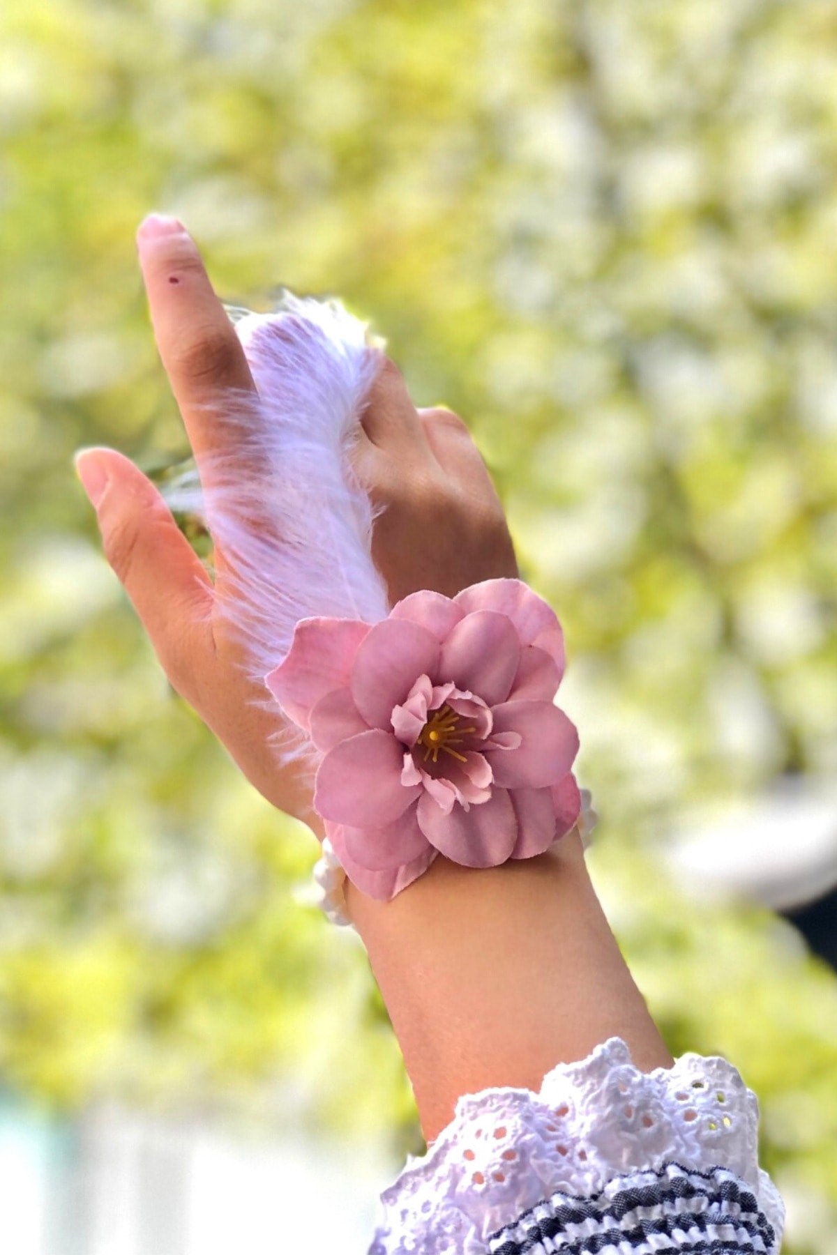 Bride To Be 10 Adet Nedime Gelin Bilekliği Tüy Inci Detaylı Pudra Pembe Renk Bekarlığa Veda Partisi