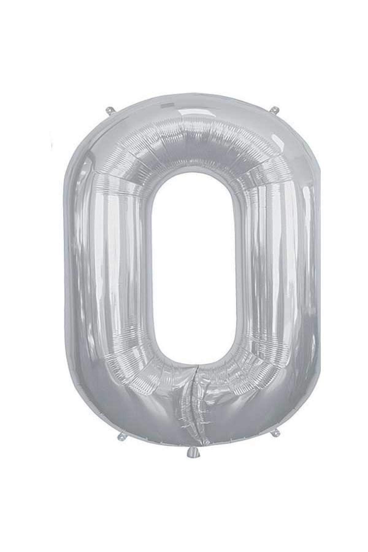 Gümüş O Harfi Orta Boy Folyo Balon 34 Inç 75 cm