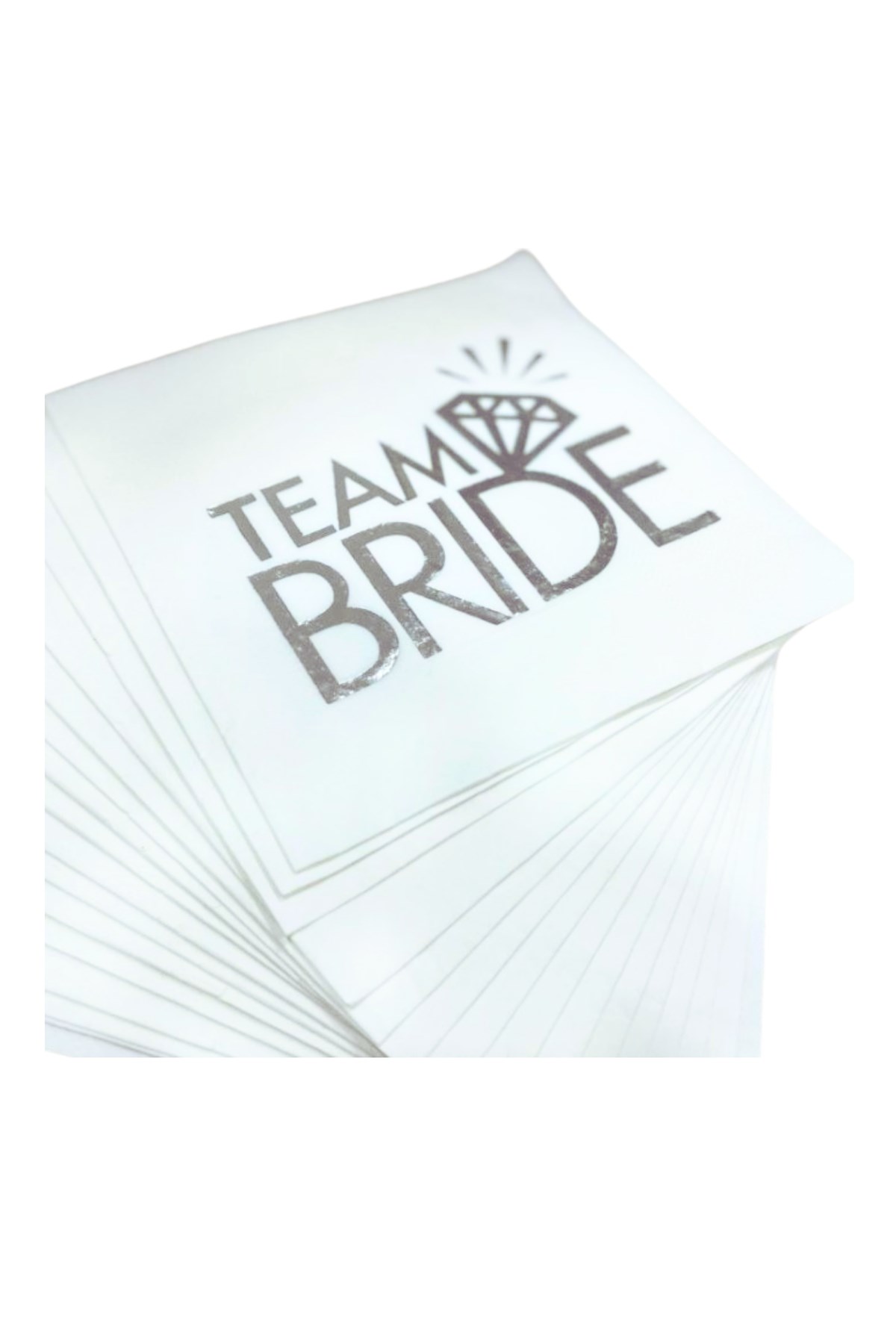 Team Bride Peçete Gümüş Gri Yaldızlı 16lı Bekarlığa Veda Partisi Süsleri Bride To Be Malzemeleri