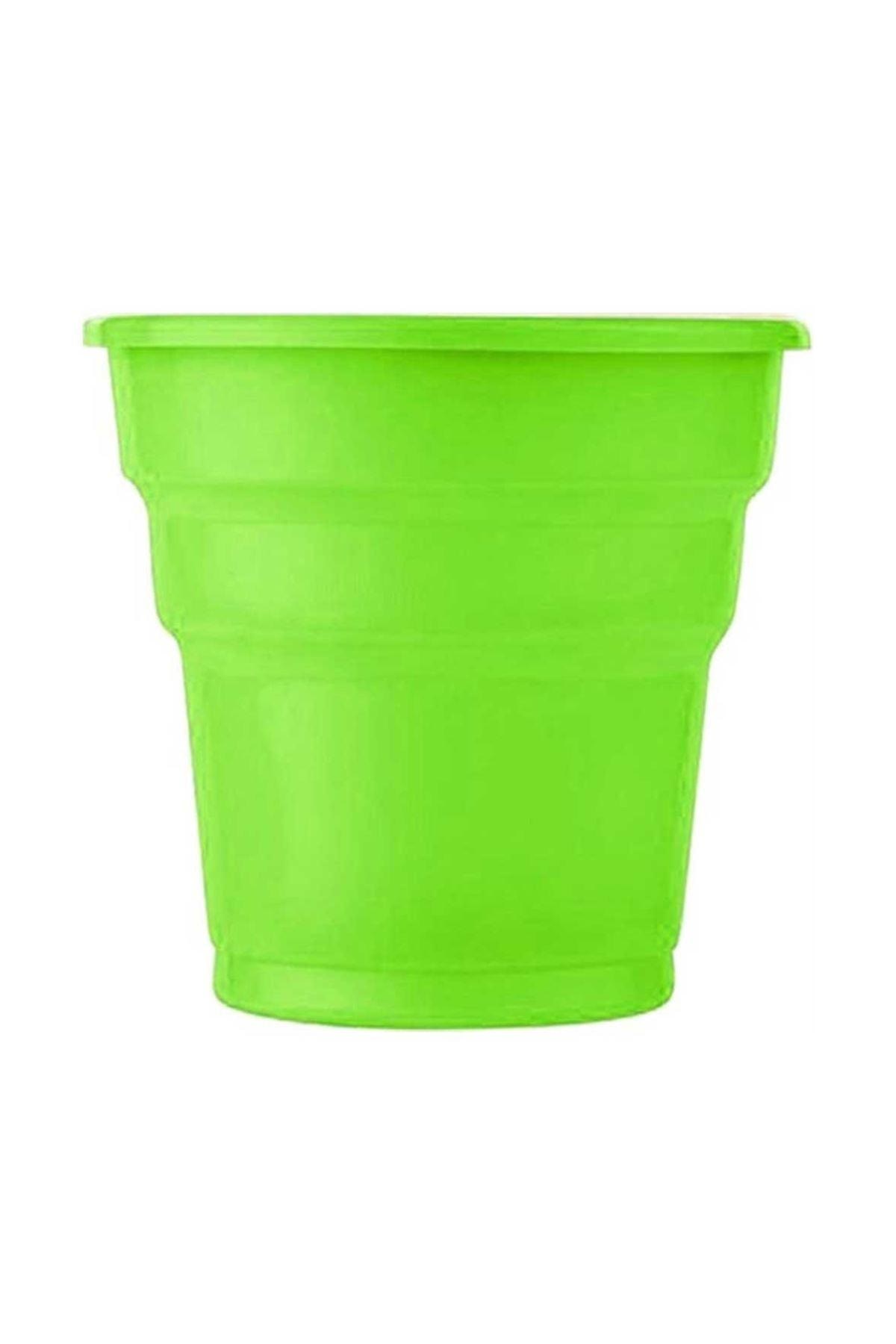 Yeşil Renk 25 Li Plastik Bardak 180 Cc 7 Oz Sert Doğum Günü Partisi Meşrubat Bardağı