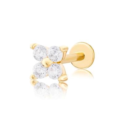 14 Ayar 4 taşlı piercing 