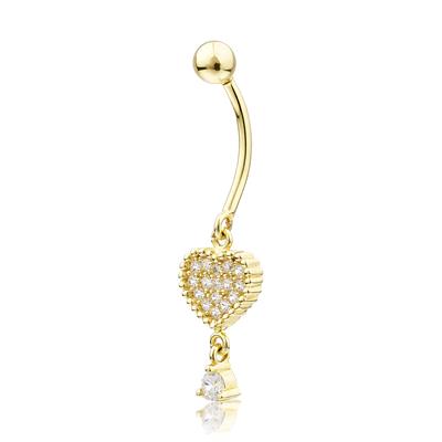 14 Ayar kalp model göbek piercing