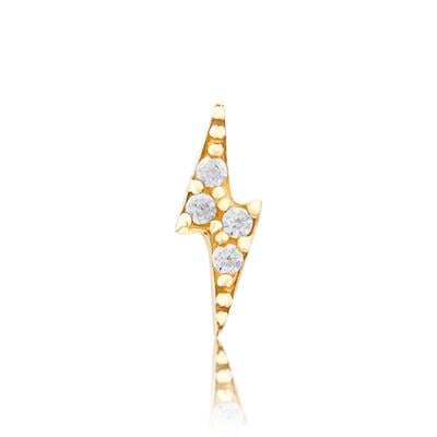 14 Ayar şimşek taşlı piercing
