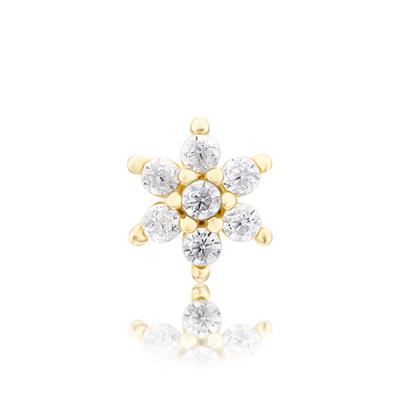 14 Ayar taşlı çiçek piercing