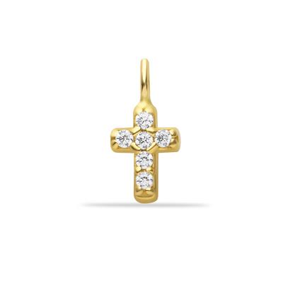 14 Ayar taşlı haç model charm