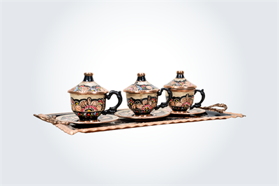 Handmade Copper Coffee Cup Set of 3