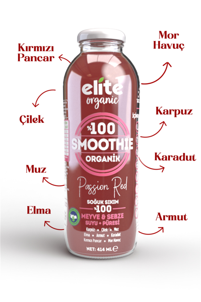 ELITE NATUREL ORG.SMOOTHIE PASSION RED SHRI 414ML