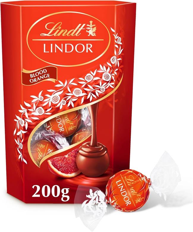 LINDT LINDOR CORNET BLOODORANGE 200GR