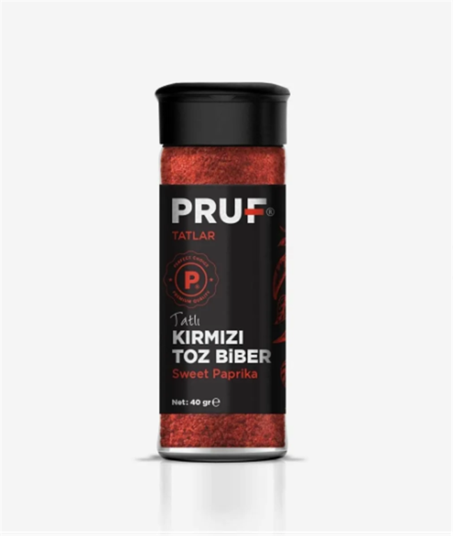 PRUF KIRMIZI TOZ BIBER TATLI/ACI SISE 40GR