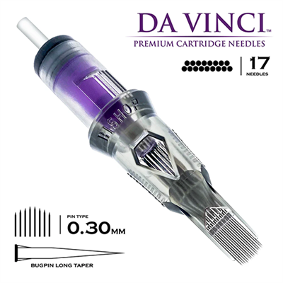 Bishop DaVinci V2 1017 CMLT 17CM Curved Magnum Bugpin Long Taper Kartuş Dövme İğnesi 20 Adet