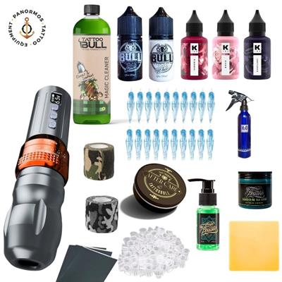 Bigwasp  Stroke Ayarlı (2.6-4.0) Kablosuz Pen Dövme Makinesi Seti - Gray