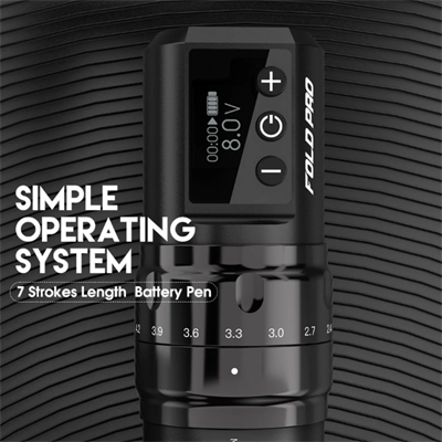 Mast Fold Pro Siyah Kablosuz Pen Dövme Makinesi 2.4 mm - 4.2 mm Ayarlanabilir Stroke