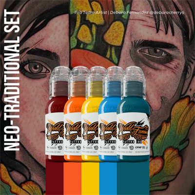 Neo Traditional Mini 5li Set - World Famous Ink Dövme Boyası - 1oz/30ml