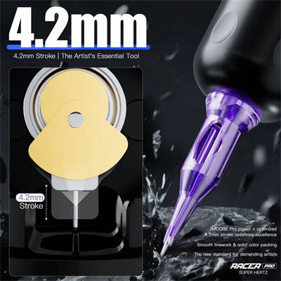 Mast Racer Pro 4.2 mm Stroke Kablosuz Rotary Pen Dövme Makinesi – Siyah