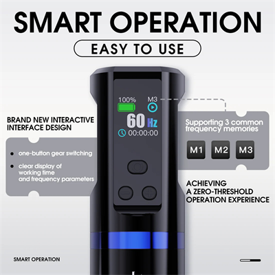 Mast Hertz 3.5 mm Kablosuz Dövme Makinesi (Ayarlanabilir Frekans)
