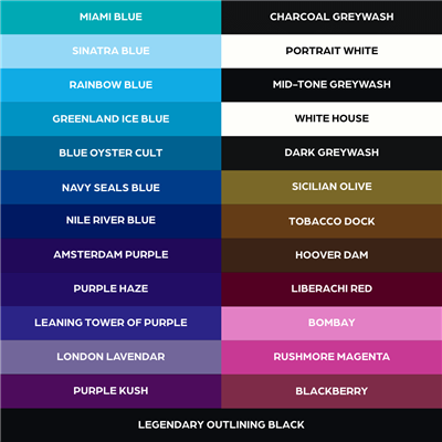 50 Color Set - World Famous Ink Dövme Boyası - 1oz/30ml