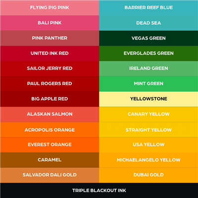 50 Color Set - World Famous Ink Dövme Boyası - 1oz/30ml