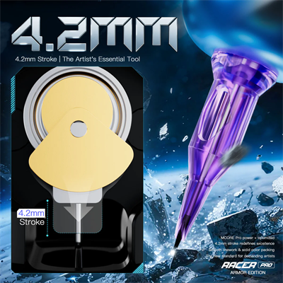 Mast Racer Pro Armor Edition Purple 4.2mm Stroke Kablosuz Dövme Makinesi - Mor