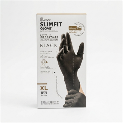 Reflex Siyah X-Large Dövme Eldiveni 100 Adet