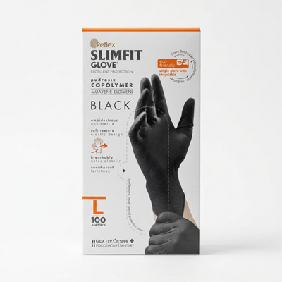 Reflex Siyah Large Dövme Eldiveni 100 Adet