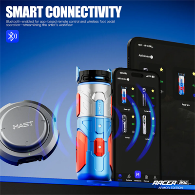 Mast Racer Pro Armor Edition Black Kablosuz Dövme Makinesi 4.2 mm Stroke