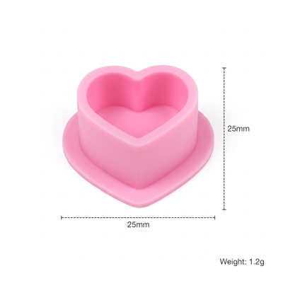 Dövme Silikon Kalp Boya Potası Pembe 25x25 mm 100 Adet
