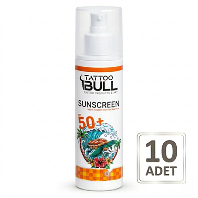 TattooBull Güneş Kremi 100 ml Dövme ve Cilt Koruyucu SPF Krem | 10 Adet