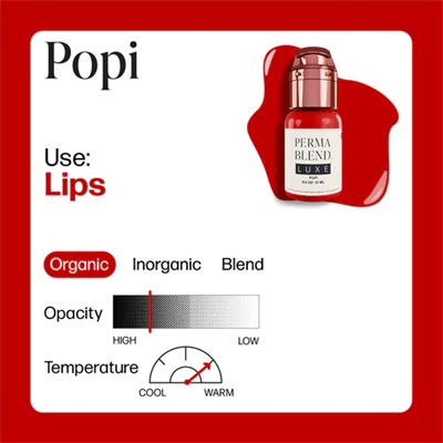 Perma Blend Luxe Popi – 15 ml PMU Dudak Pigmenti (Vivid Red)