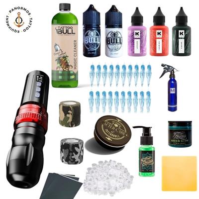 Bigwasp  Stroke Ayarlı (2.6-4.0) Kablosuz Pen Dövme Makinesi Seti - Black