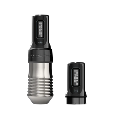 FK Irons Flux Max The Fourth Collection Light Edition 4.0mm Çift Bataryalı Kablosuz Dövme Makinesi - Gümüş-Siyah