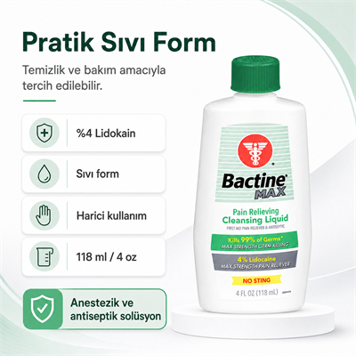 Bactine Max - Anestezik ve Antiseptik Solüsyon - 4 oz Şişe