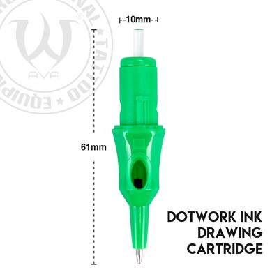 Ball Pen Cartridge Green - Dotwork Ink Drawing 20 Adet