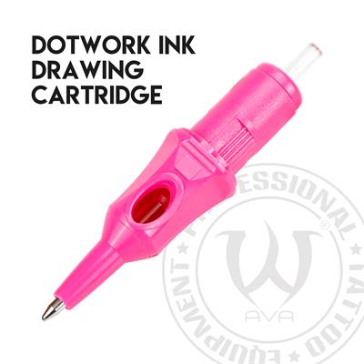 Ball Pen Cartridge Pink - Dotwork Ink Drawing 20 Adet