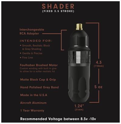 Bishop The Power Wand Shader 3.5 mm Stroke Kablosuz Dövme Makinesi – Full Set