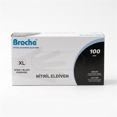 Broche Siyah X-Large Dövme Eldiveni 100 Adet