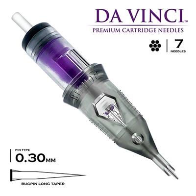 Bishop Da Vinci V2 1007 RLLT 7 RL 0.30mm Round Liner Long Taper Kartuş Dövme İğnesi 20 Adet
