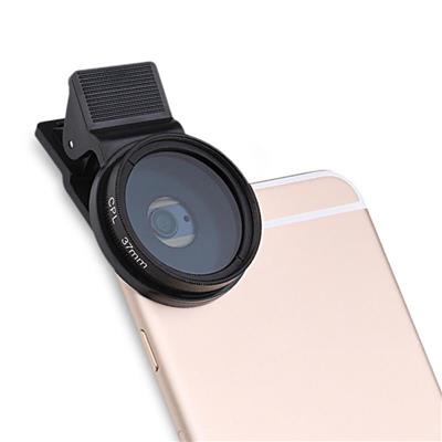 CPL Kamera Lensi - 37 mm Dairesel Klipsli Cep Telefonu Kamera Lens Filtre Kiti