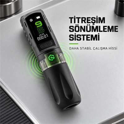 Critical Torque 3.5mm Stroke Tek Bataryalı Kablosuz Dövme Makinesi - Siyah