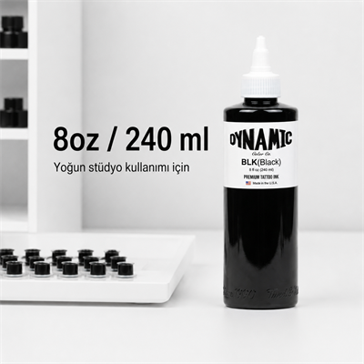Dynamic Black Siyah Dövme Boyası 8oz - 240ml
