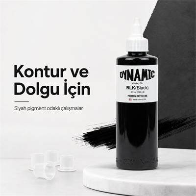 Dynamic Black Siyah Dövme Boyası 8oz - 240ml
