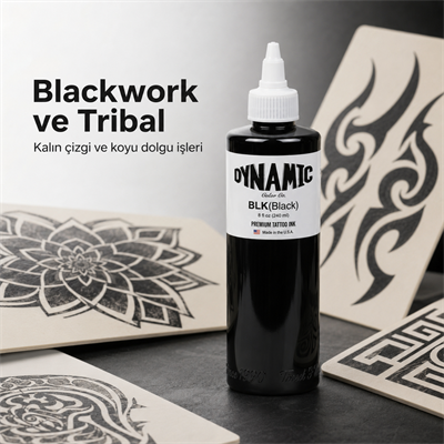 Dynamic Black Siyah Dövme Boyası 8oz - 240ml
