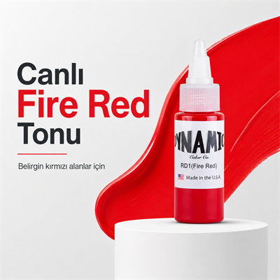 Dynamic Fire Red Kırmızı Dövme Boyası 1oz - 30ml