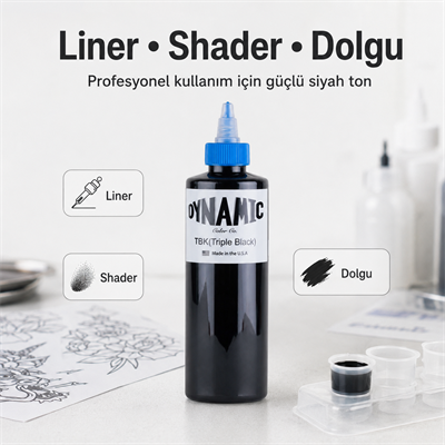 Dynamic Triple Black Siyah Dövme Boyası 8oz - 240ml