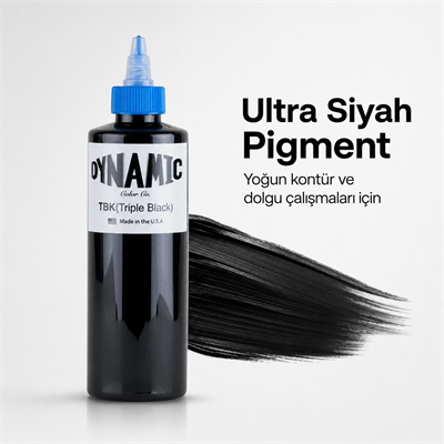Dynamic Triple Black Siyah Dövme Boyası 8oz - 240ml